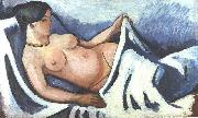 August Macke Reclining female nude Spain oil painting artist